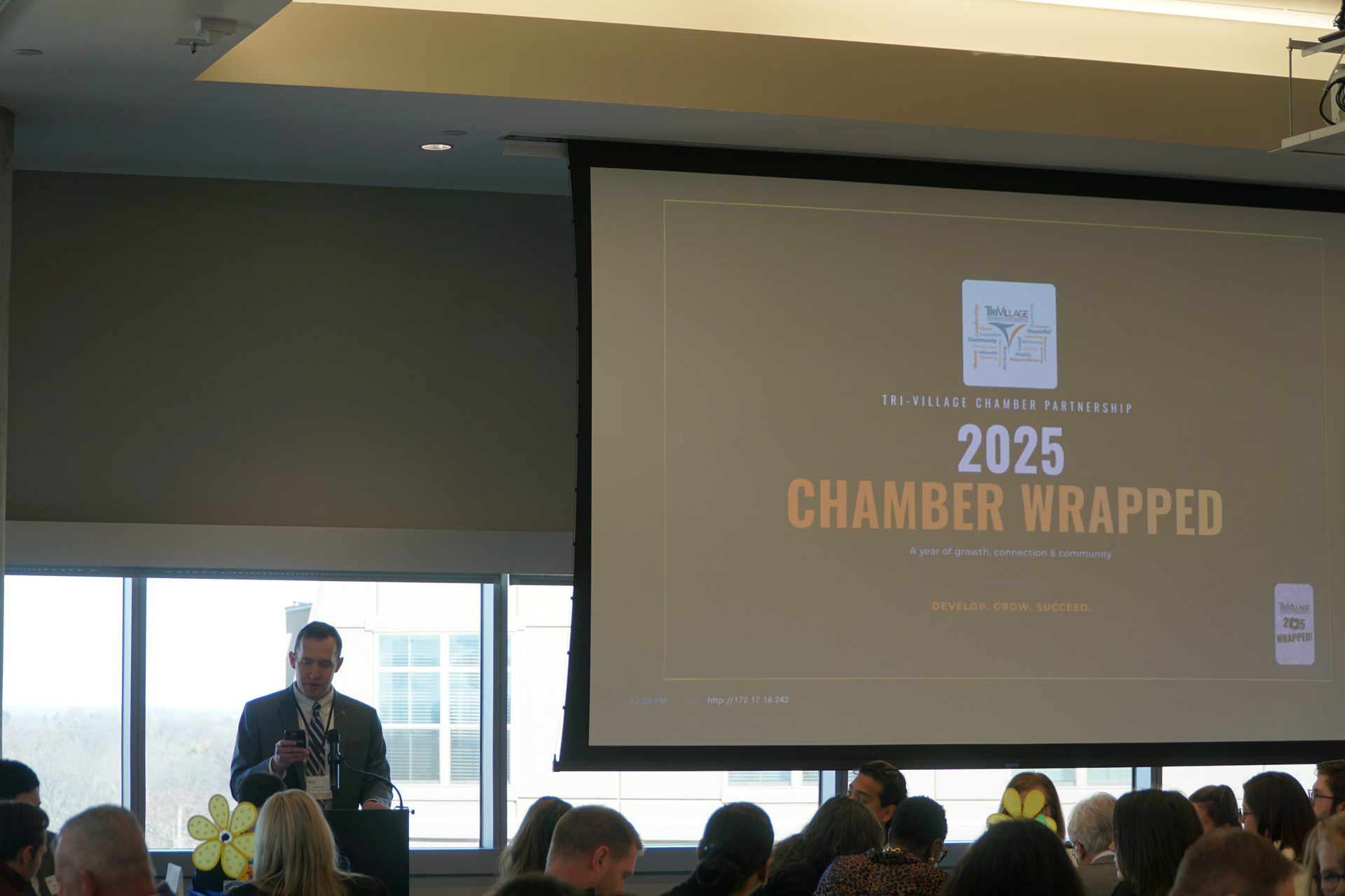 Joe Lotozo presenting Chamber Wrapped at the TVCP Annual Meeting, Upper Arlington Community Center