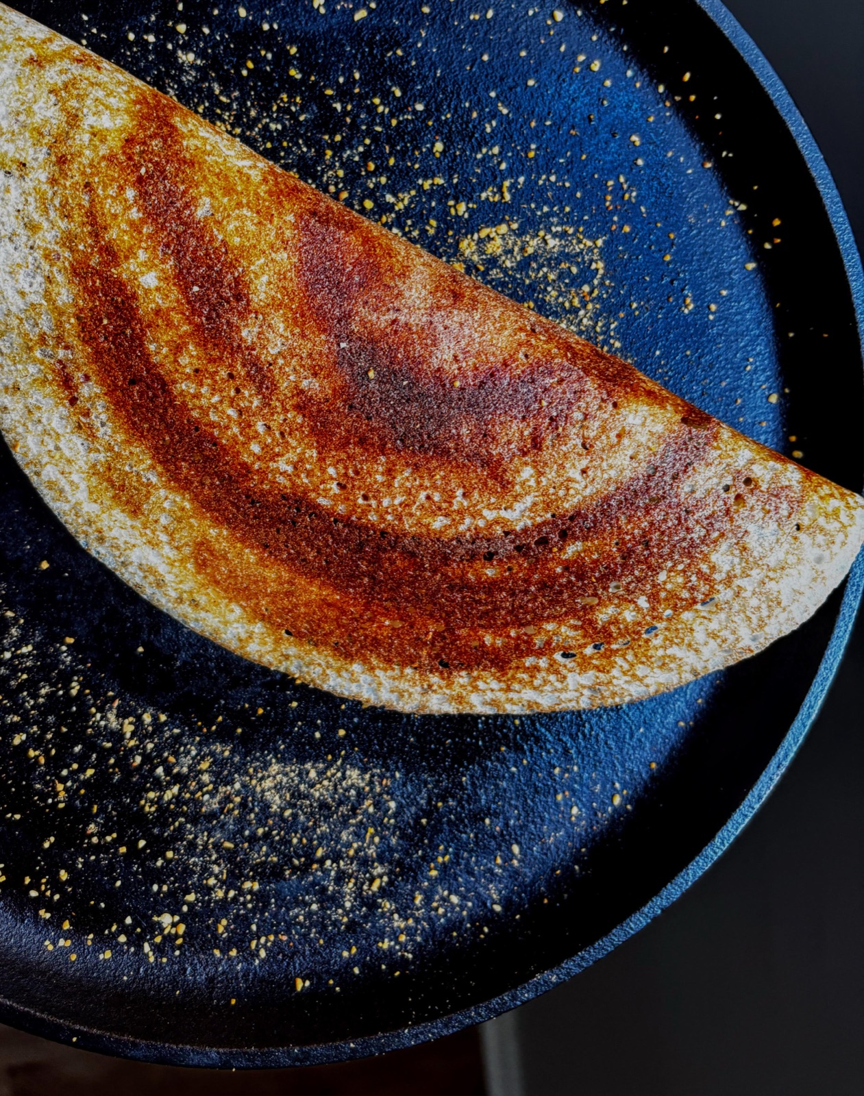 A golden, crispy folded dosa from Dosa Rush
